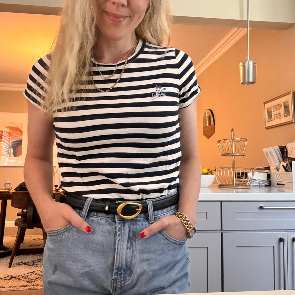 Madewell striped embroidered tee